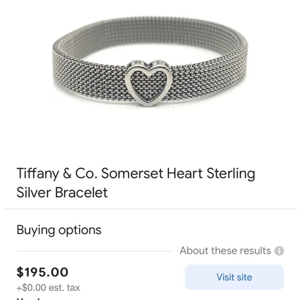 Tiffany & Co. Somerset Heart Sterling Silver Bracelet